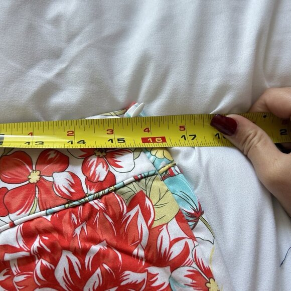 Valerie Stevens Womens 14P Floral Floral Red Yellow Pants Office Spring Summer - Picture 3 of 6